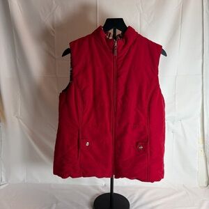 Karen Scott Sport Reversible Puffer Vest – Red / Plaid – Size Large
